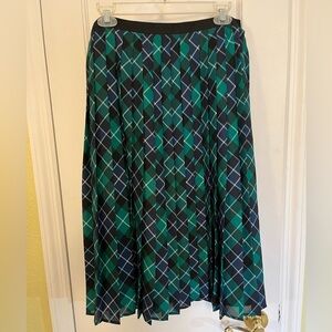 Lands' End Tartan A-Line Pleated Skirt